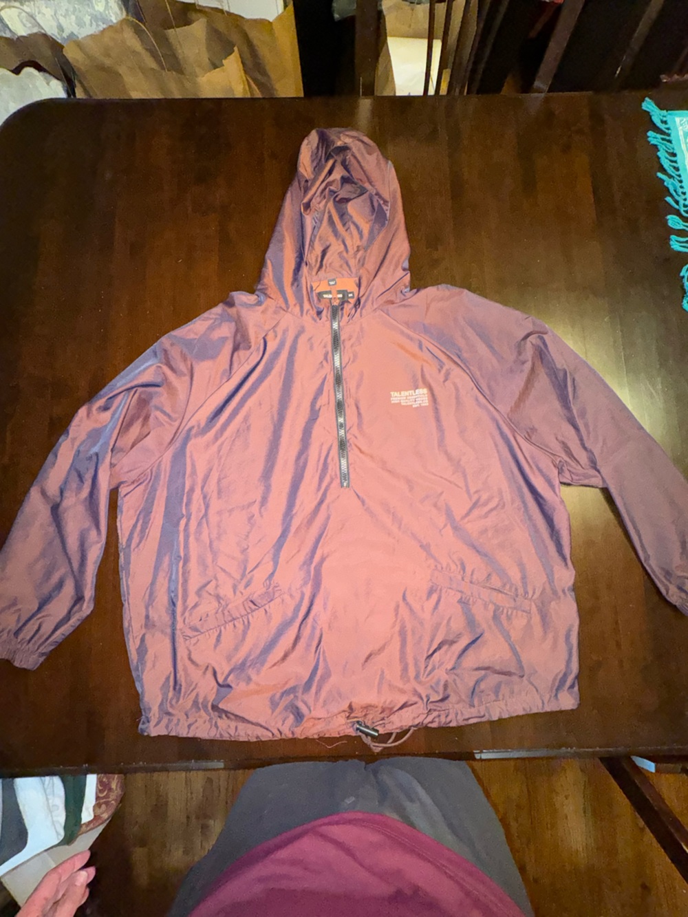Limited Edition TALENTLESS Mauve 1/2 Zip-Front Jacket Windbreaker Pullover